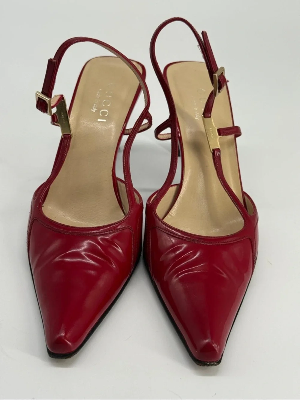 Gucci Patent Leather Slingback Pumps Red Size 7.5 - Picture 2 of 9